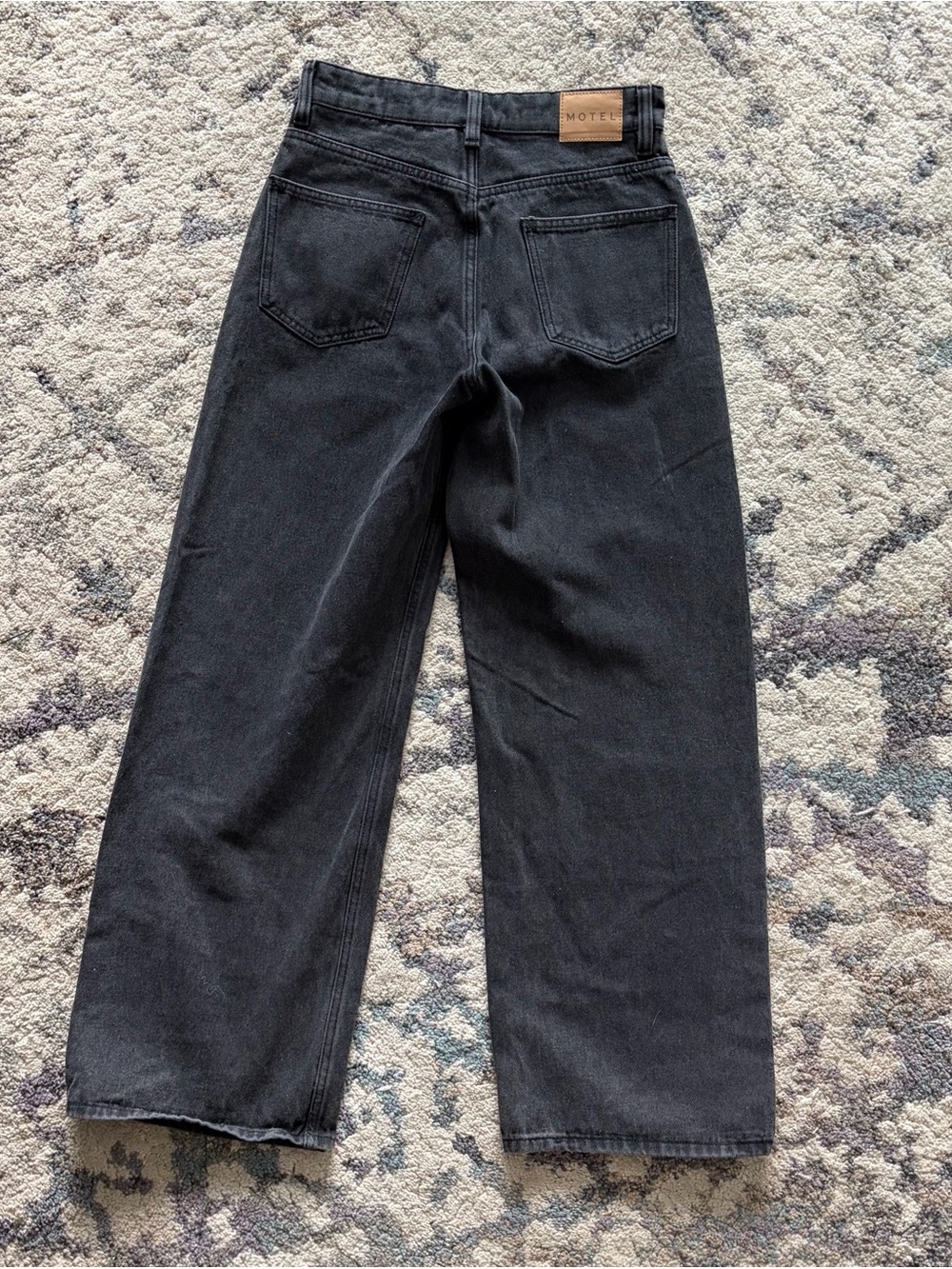 Motel Rocks Low Rise Parallel Jeans In Vintage Black - Picture 4 of 7